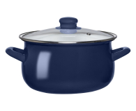 Garnek i rondel Altom Garnek emaliowany 18 cm 1,9 l pokrywka granat indukcja